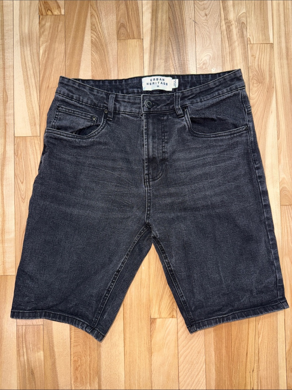 Urban Heritage Men's Charcoal Black Denim Shorts